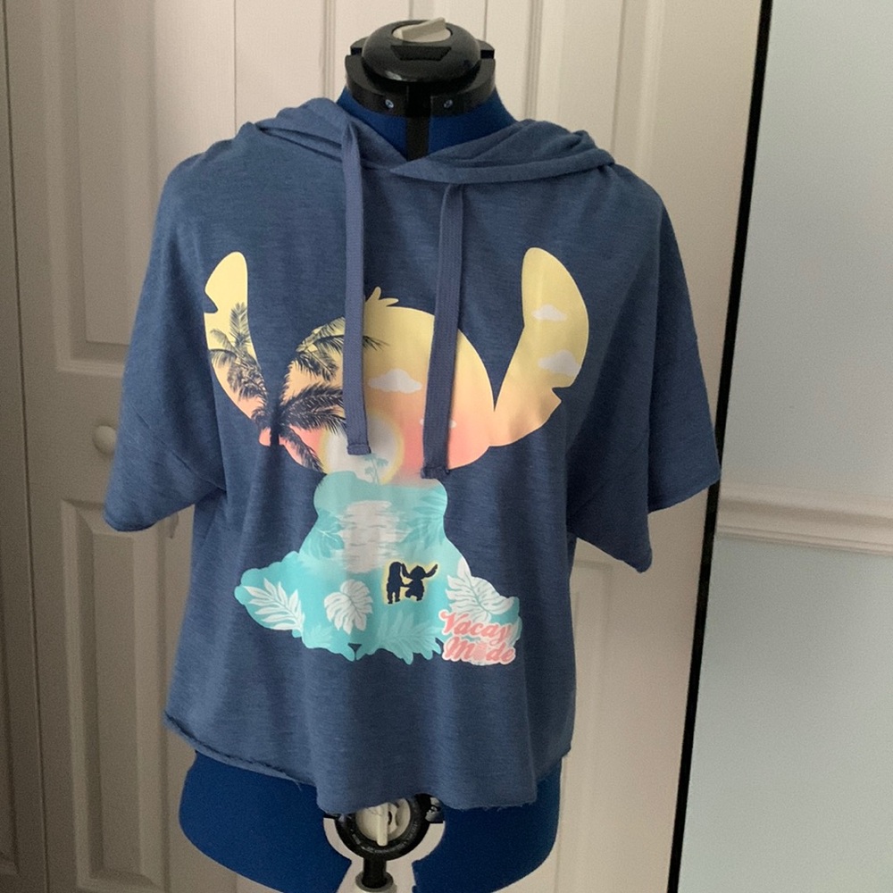 Disney Blue T-shirt hoodie with Stitch